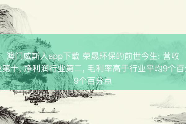 澳门威斯人app下载 荣晟环保的前世今生: 营收行业第十， 净利润行业第二， 毛利率高于行业平均9个百分点