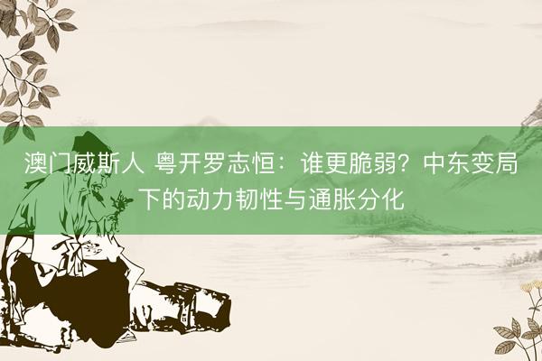 澳门威斯人 粤开罗志恒：谁更脆弱？中东变局下的动力韧性与通胀分化