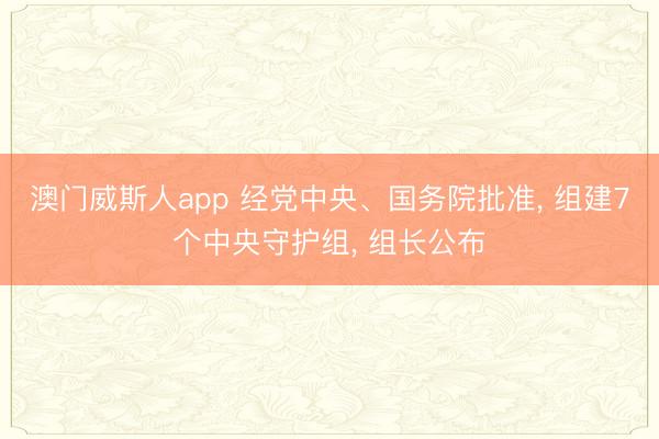 澳门威斯人app 经党中央、国务院批准， 组建7个中央守护组， 组长公布