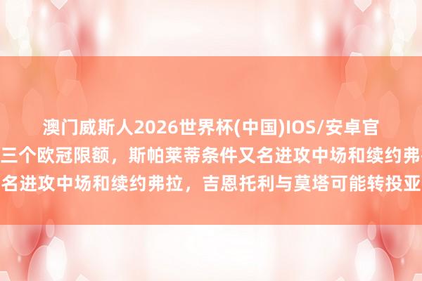 澳门威斯人2026世界杯(中国)IOS/安卓官方下载 临了两轮5队争夺三个欧冠限额，斯帕莱蒂条件又名进攻中场和续约弗拉，吉恩托利与莫塔可能转投亚特兰大