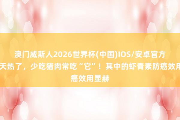 澳门威斯人2026世界杯(中国)IOS/安卓官方下载 天热了，少吃猪肉常吃“它”！其中的虾青素防癌效用显赫