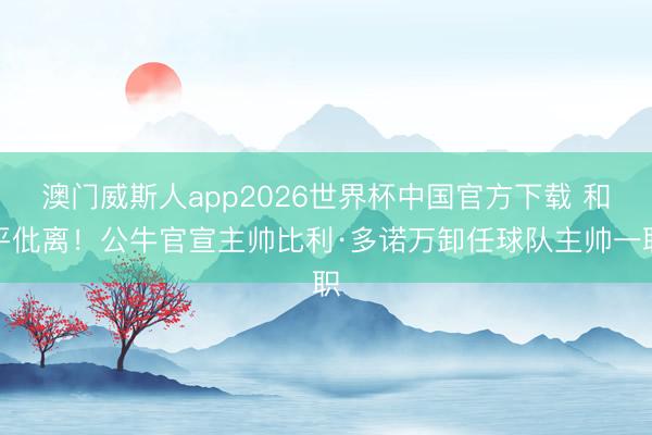 澳门威斯人app2026世界杯中国官方下载 和平仳离!公牛官宣主帅比利·多诺万卸任球队主帅一职