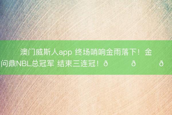 澳门威斯人app 终场哨响金雨落下！金牛问鼎NBL总冠军 结束三连冠！🏆🏆🏆