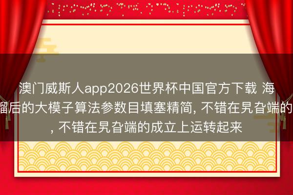 澳门威斯人app2026世界杯中国官方下载 海康威视: 过程蒸馏后的大模子算法参数目填塞精简， 不错在旯旮端的成立上运转起来
