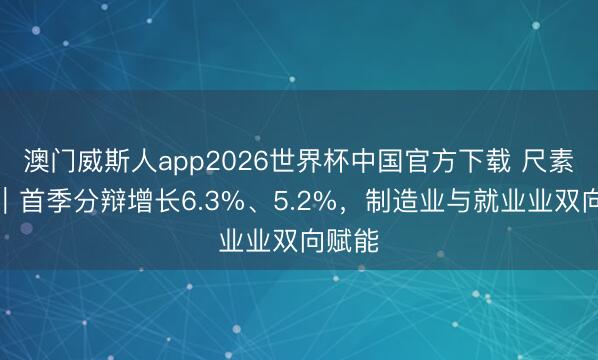 澳门威斯人app2026世界杯中国官方下载 尺素金声｜首季分辩增长6.3%、5.2%，制造业与就业业双向赋能